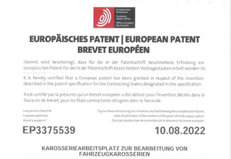 Patenturkunde CAMELEON