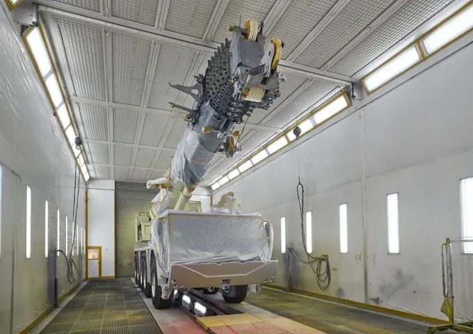 Paint booth for cranes